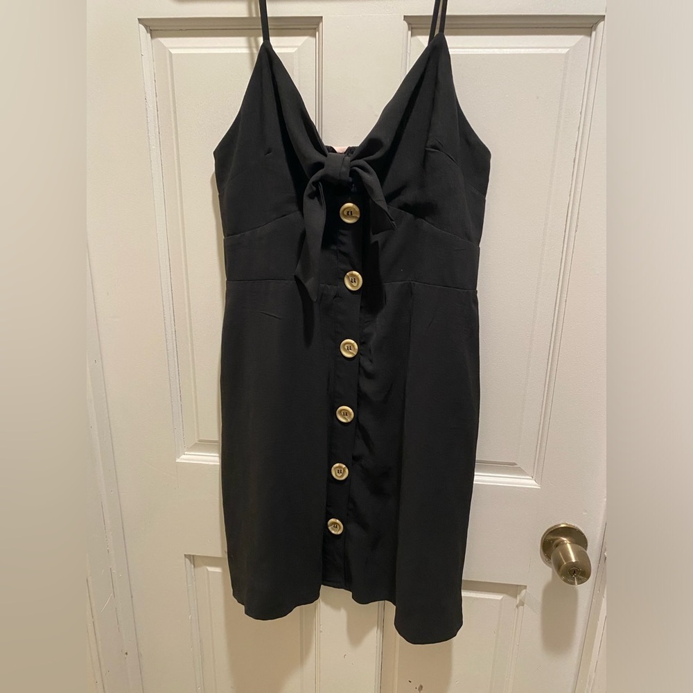 Willows & root Elegant Black Halter Dress